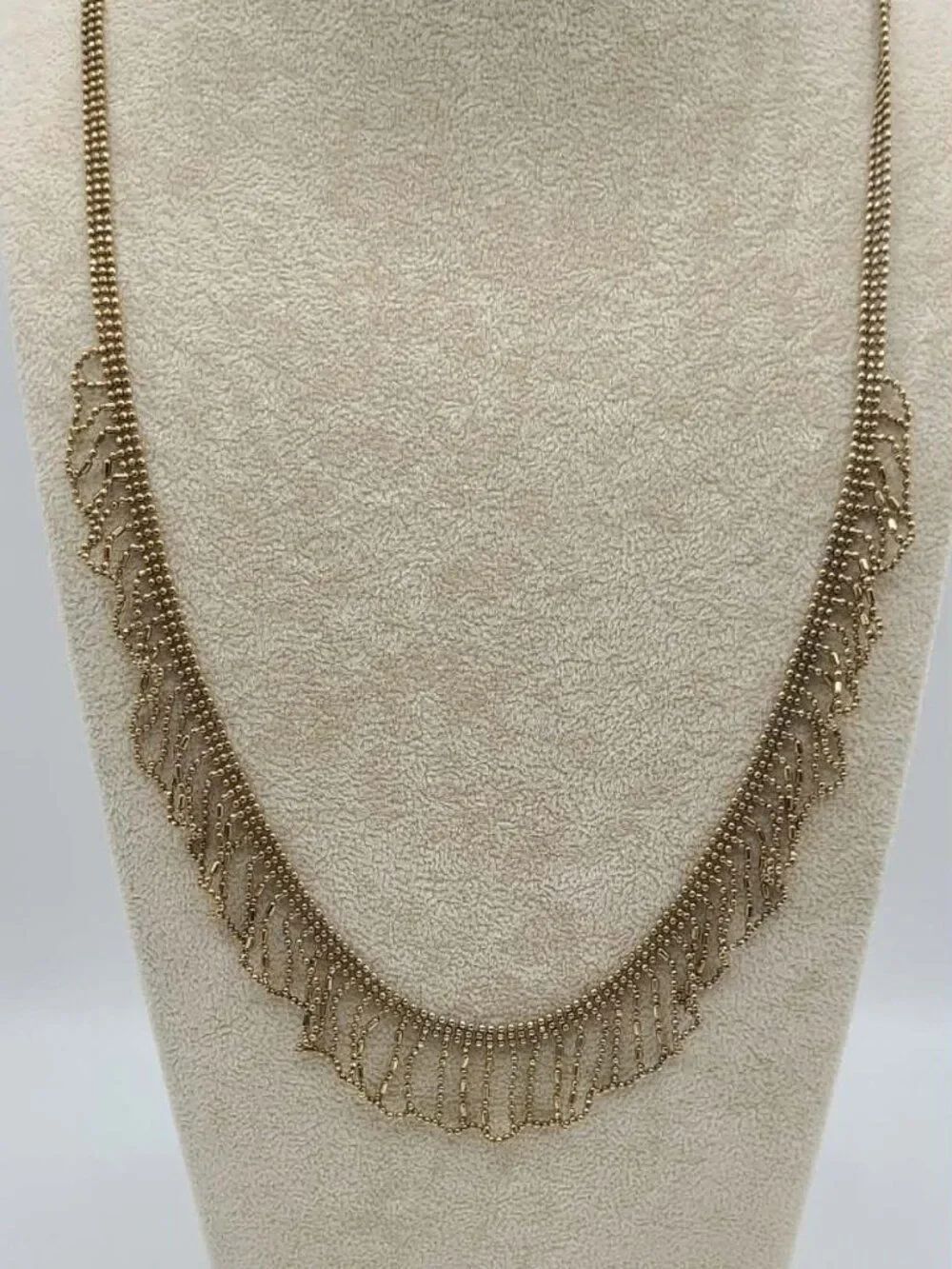 J Crew Gold Tone Fringe Necklace